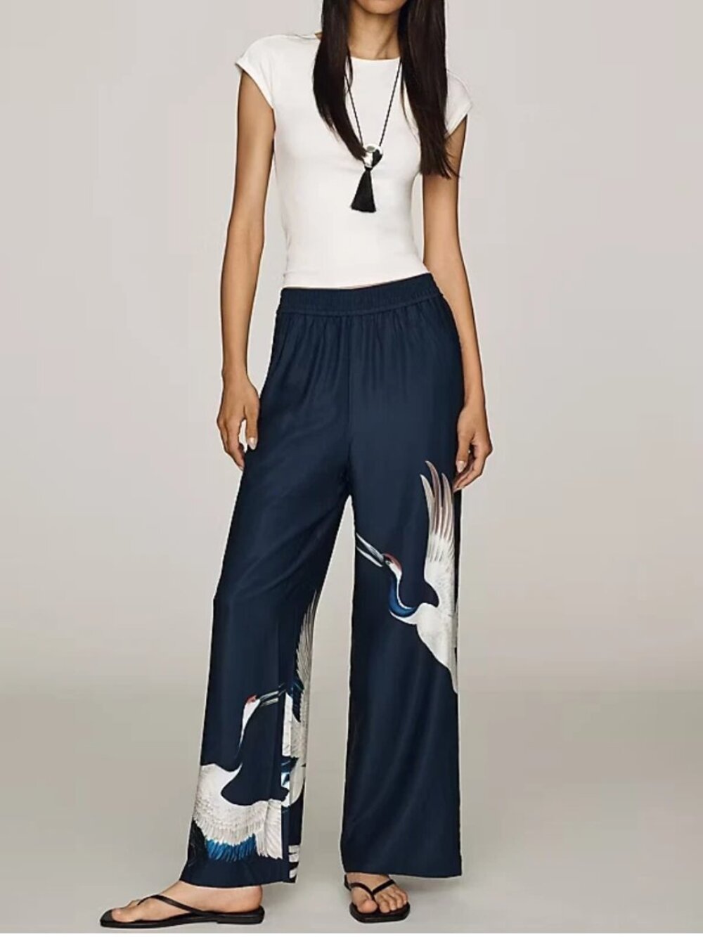 New Anthropologie Maeve Brooklin Wide-Leg Track Pants XL Navy NWT
